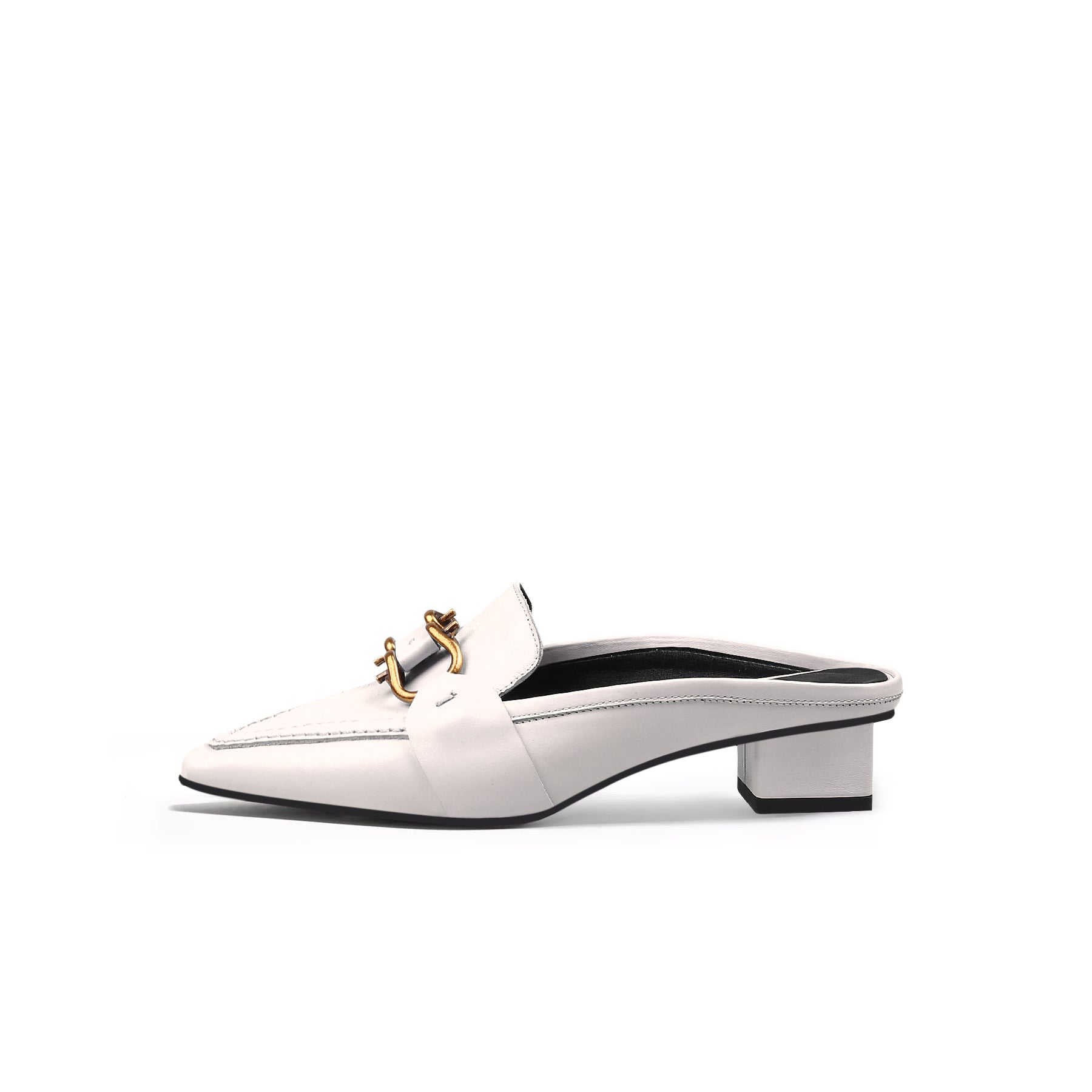Classic Chain Slip-On Mules for Women | Vintage Leather Mules by Jady Rose-6