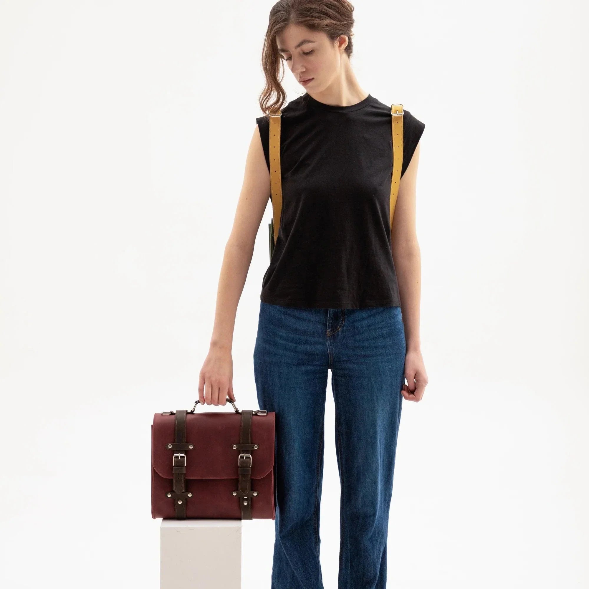 Genuine Leather Briefcase Bag-TORONATA Lora | Handcrafted Women Professional Work Bag-6