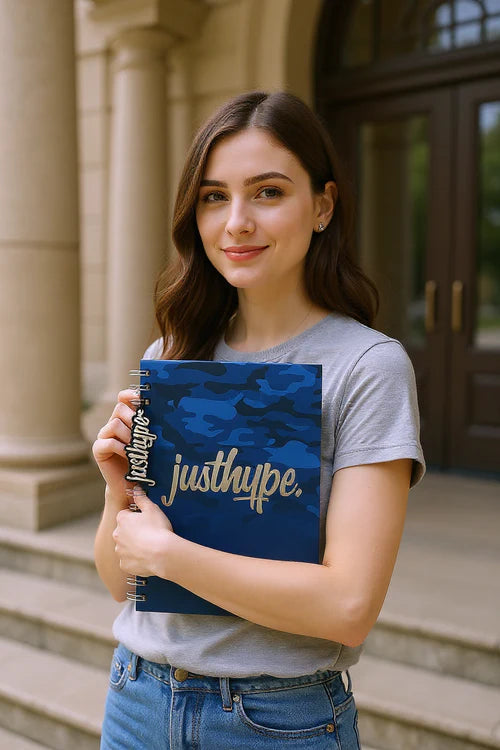 Just Hype Navy Blue Sleek Camouflaged Notebook