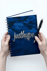 Just Hype Navy Blue Sleek Camouflaged Notebook