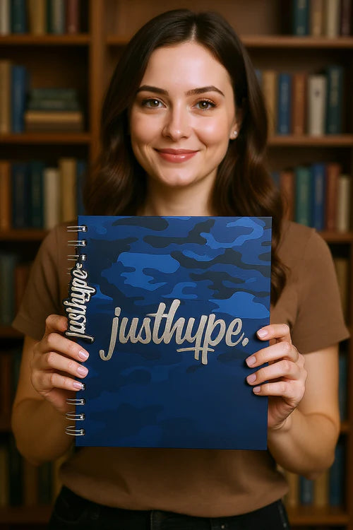 Just Hype Navy Blue Sleek Camouflaged Notebook