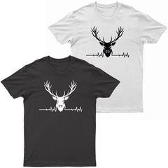 Men’s Adults Stag ECG Logo Printed T-Shirt– Cotton Crew Neck, Durable Finish-0