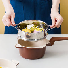 Little Bear Baby Food Cooking Orange Pot Set | Cute Steaming Cookware-3