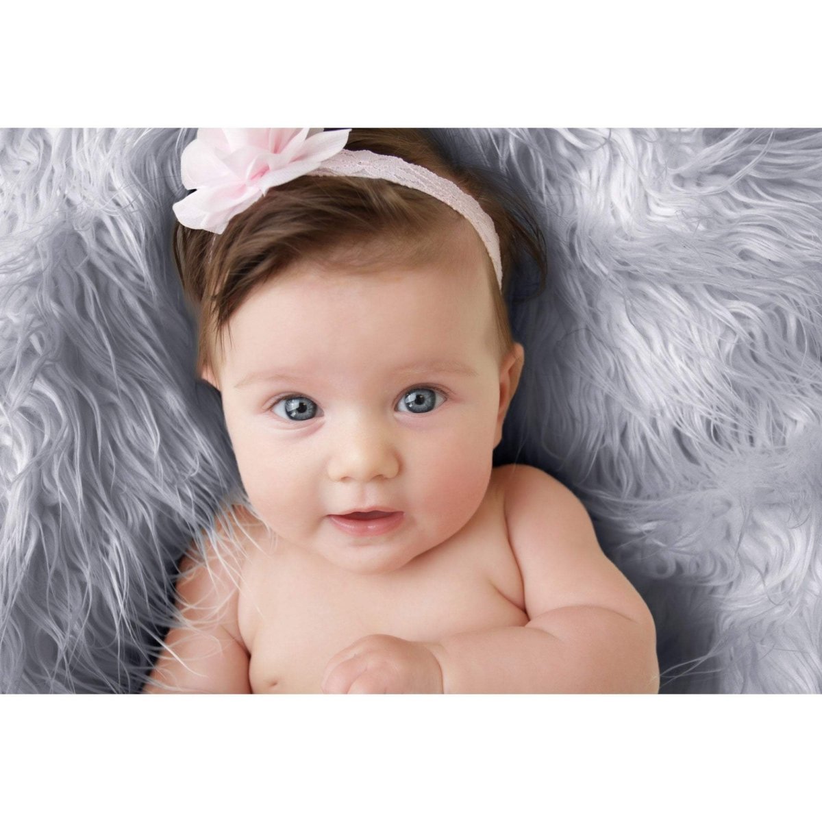 Luxury Faux Fur Baby Blanket  - grey-3