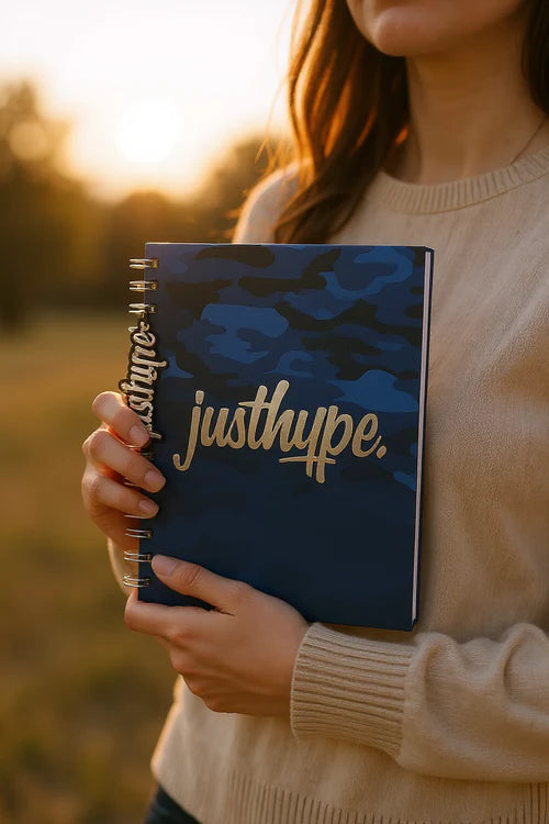 Just Hype Navy Blue Sleek Camouflaged Notebook