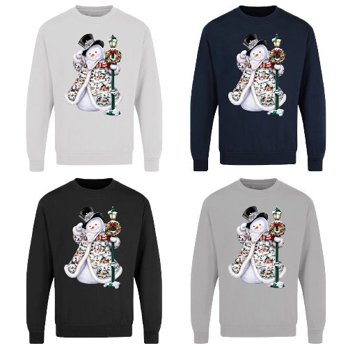 Christmas Festive Snowman Jumper – Adults Unisex Xmas Sweatshirt-0