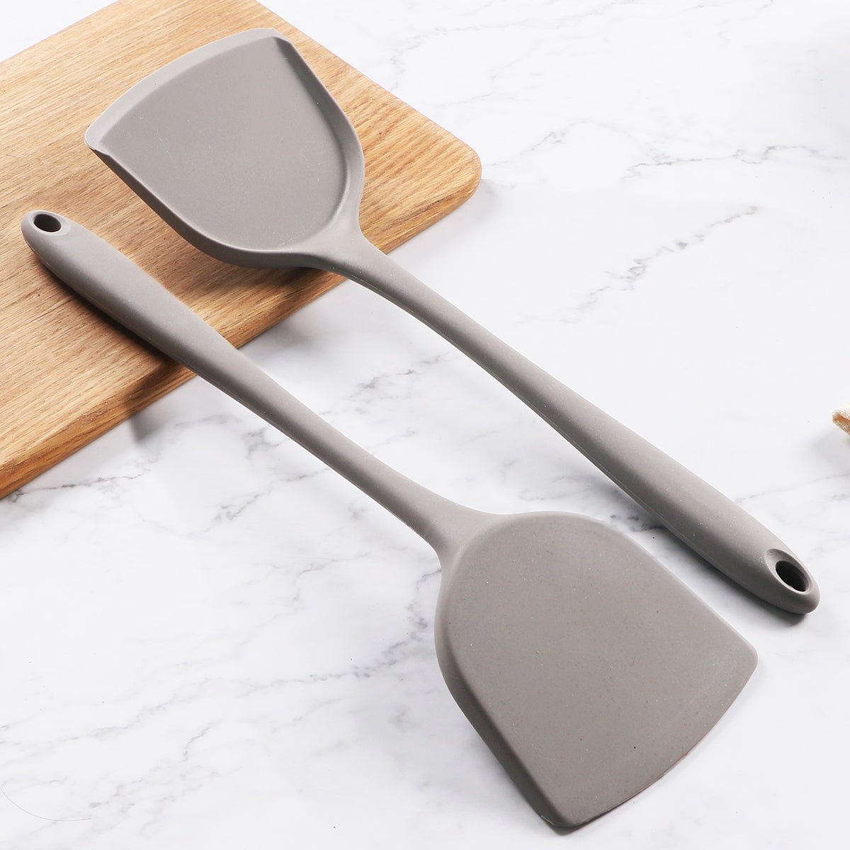 Nordic High Heat Proof Grey Silicone Turner - Heat-Resistant Non-Stick Cooking Utensil-4
