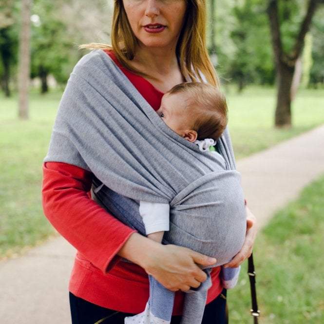 Organic Baby Wrap Carrier - Grey Melange-3