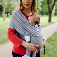 Organic Baby Wrap Carrier - Grey Melange-3