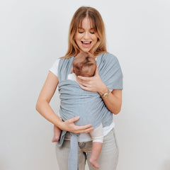 Organic Baby Wrap Carrier - Grey Melange-1