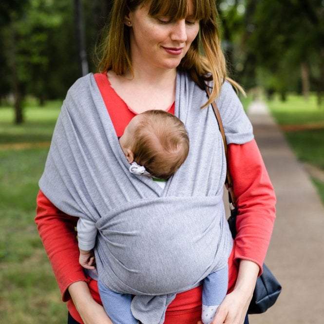 Organic Baby Wrap Carrier - Grey Melange-2