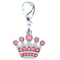Crystal Crown Dog & Cat Collar Charm – Silver with Sparkling Crystals-1