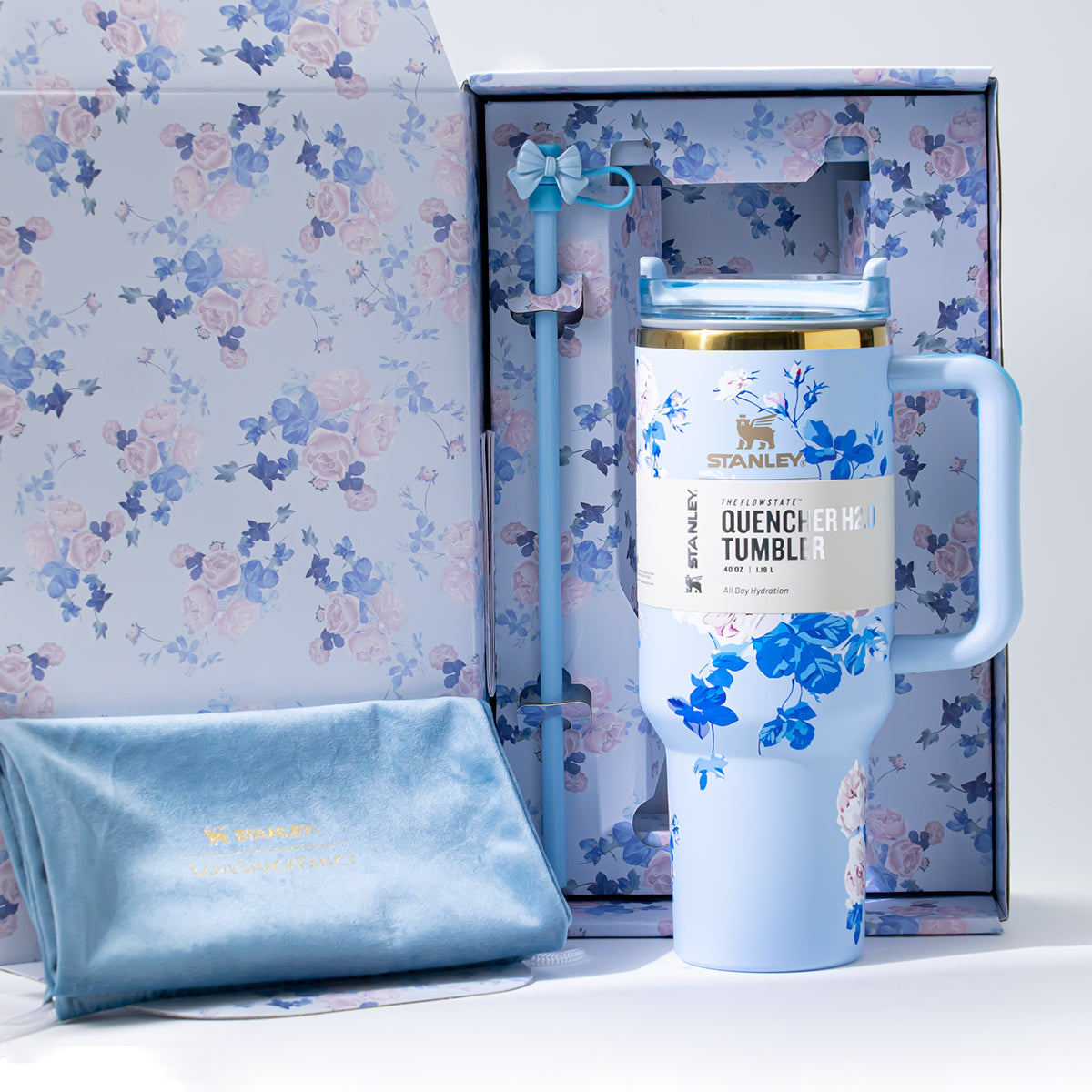  Stainless Steel Blue Floral Breeze Tumbler [Limited Edition]-3