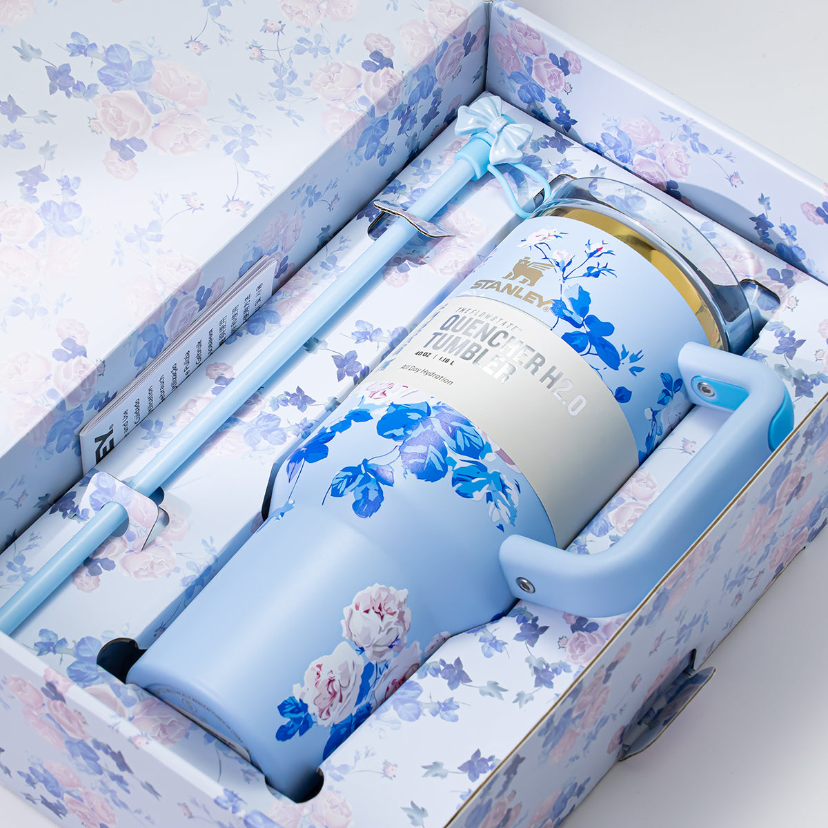  Stainless Steel Blue Floral Breeze Tumbler [Limited Edition]-4