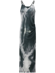 Black Tie-Dye Ink-Wash Cami Dress | Elegant Sheer Evening Slip Dress for Women-3