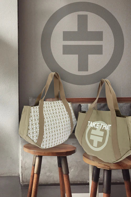 Beige Take That Weekend Tote Bag for Women